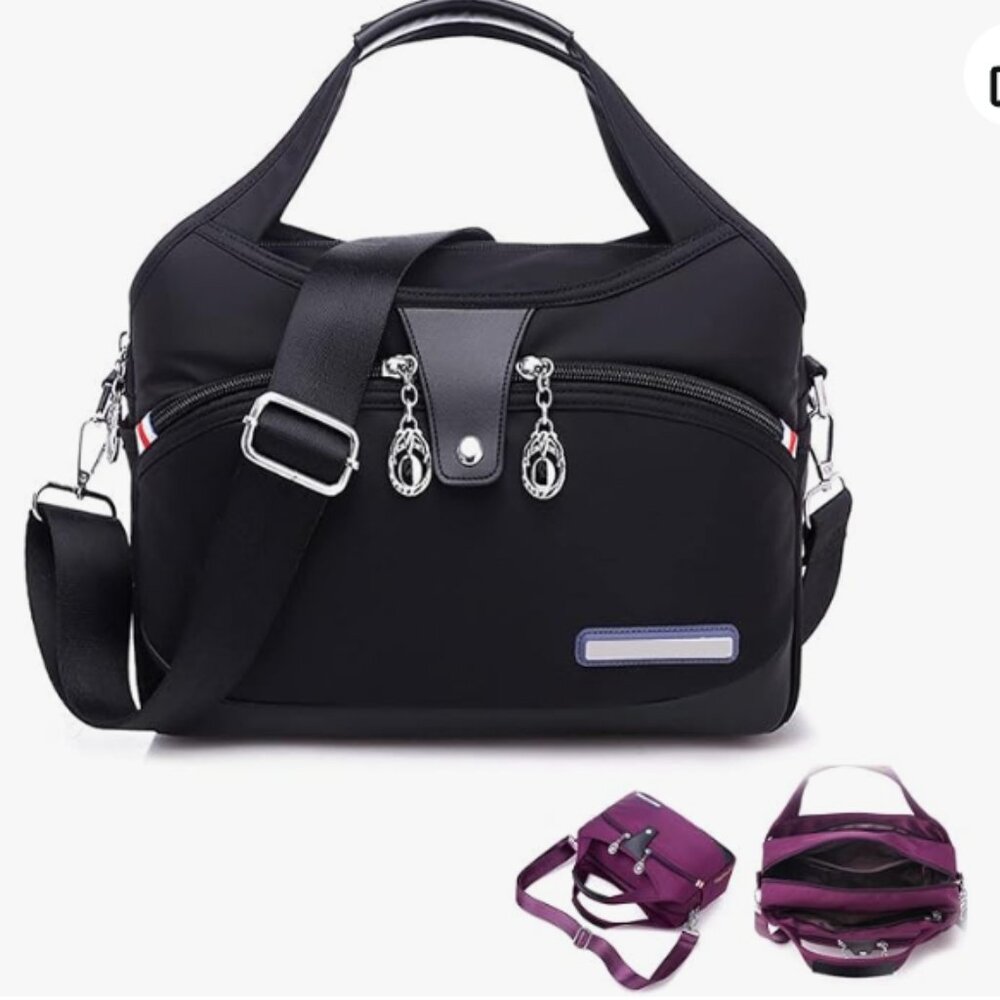 Crossbody Bag Anti Theft Multi-pocket Oxford Cloth NWOT in Black